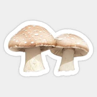 Pale Brown Mushroom Cluster Sticker